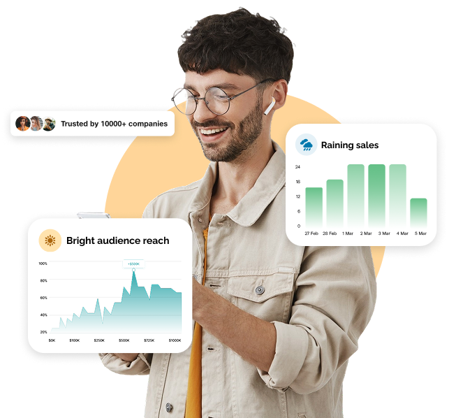 Person with charts and analytics